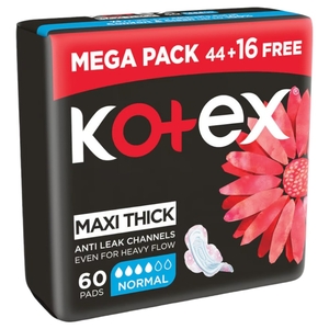 Kotex Maxi Thick Pads Wing Normal 44 Pieces + 16 Pieces