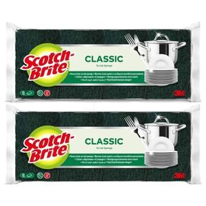 Scotch Brite 3M Classic Nail Saver Scrub Sponge 8 Pieces