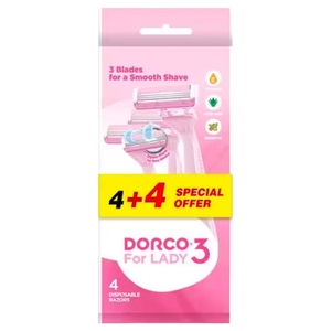 Dorco Shai 3 Blade Disposable Razor x 4