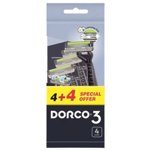Dorco 3 Blade Men Disposable Razor 4+4