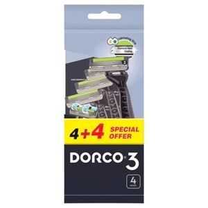 Dorco 3 Blade Men Disposable Razor x 4