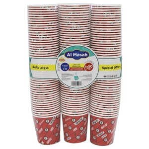 Al Masah Home Paper Coffee Cup 6Oz 50 Pieces X3