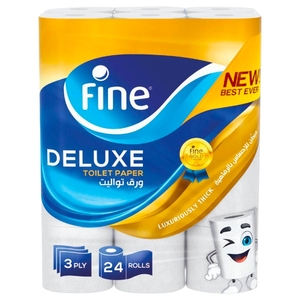 Fine Deluxe Toilet Paper 3 Ply 140 Sheet X 24