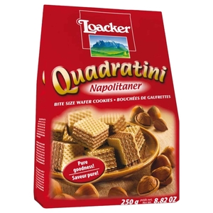 Loacker Quadratini Napolitaner Hazelnut Wafers 250G