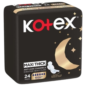 Kotex Pads Maxi Thick Night 24 Pieces