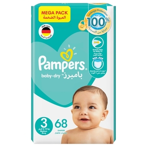 Pampers Diapers Size 3 Jumbo Medium 68 Pieces
