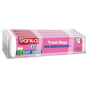 Sanita Trash Bags Biodegradable 30 Bags X 5