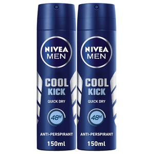 Nivea Men Deodorant Spray Cool Kick 150Ml X2