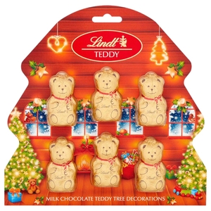 Lindt 60G Milk Chocolate Teddy Bear Christmas Tree Decorations