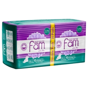Fam Extra Thin Normal With Wings 20 Pads Double Pack