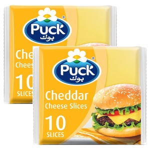 Puck Cheddar Cheese Slices 10 Pieces 200G X2