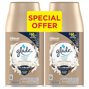Glade Air Freshener Refill Sheer Vanilla Embrace Spray 269Ml X 2