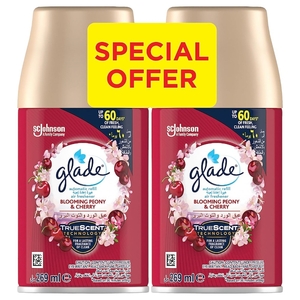 Glade Air Freshener Refill Blooming Peony & Cherry Spray 269Ml X 2