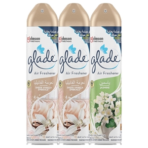 Glade Air Freshener Jasmine+Vanilla 300Ml X 2+1Free