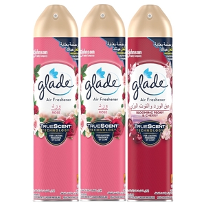 Glade Airfreshner Rose & Peony Cherry 300Ml X 2+1Free