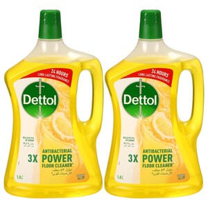 Dettol Anti Bacterial Power Floor Cleaner Lemon 1.8L X2