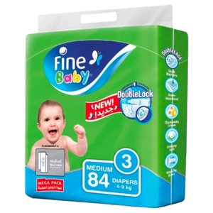Fine Baby Diaper Size 3 Medium 4-9Kg 84 Pieces
