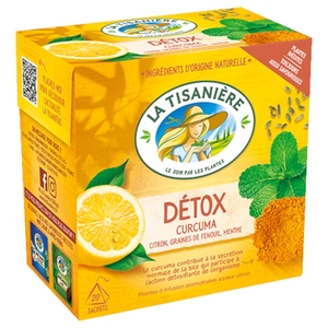 La Tisanière Détox Curcuma Citron Graines De Fenouil Menthe 20 Bags 37.5G