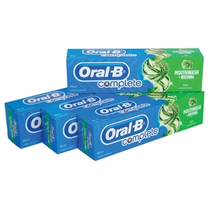 Oral-B Complete Toothpaste Mouthwash Whitening 100Ml X 4