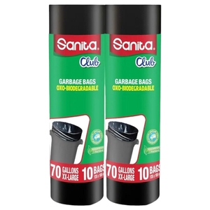 Sanita Club Garbage Bag Biodegradable 70 Gallons 10Bags X2