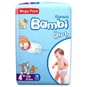 Bambi Baby Diaper 4+ Large 78 Diapers