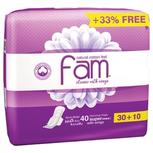 Fam Feminine Napkin Maxi Wings 40 Pieces