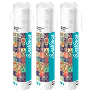 Sweet Sense Cotton Pads 120Pcs X 3