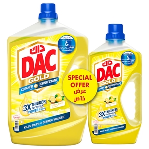 Dac Gold Disinfectant And Cleaner With Lemon Scent 3L + 1L