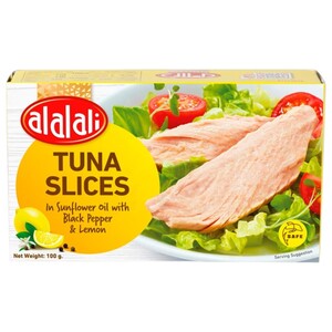 Al Alali Tuna Slices In Sunflower Oil With Black Pepper And Lemon 100G