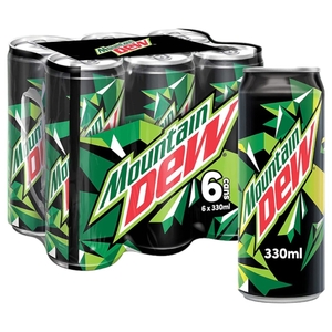 Mountain Dew Carbonated Soft Drink Can 330Ml X6