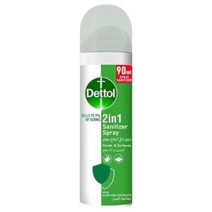 Dettol 2In1 Hand & Surface Sanitizer Spray With Aloe Vera 90Ml
