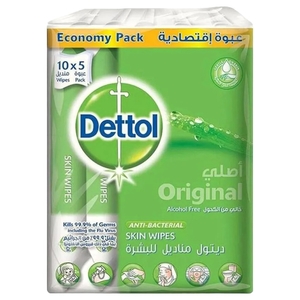 Dettol Wipes Original 10 Pieces X5