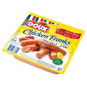 Doux Frozen Chicken Franks Hot & Spicy 400G