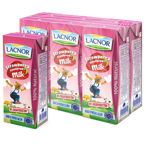 Lacnor Essentials Milk Strawberry 125Ml X6