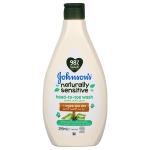 Johnson's Baby Natural Sensitive Head To Toe Wash Aloe Vera 395Ml
