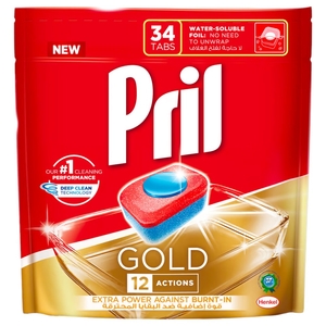 Pril Gold Dishwashing Tab 34 Pieces 646G