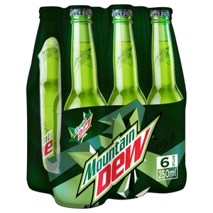 Mountain Dew Carbonated Soft Drink Glass Bottle 250Ml X6
