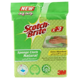 Scotch Brite Natural Sponge Cloth 3 Pieces