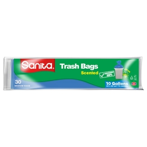 Sanita Trash Bags Biodegradable 10 Gallons Size 65 X 52Cm 30 Pieces