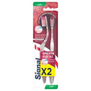 Signal Toothbrush Himalayan Rock Salt Soft Assorted Colour 2 Pieces
