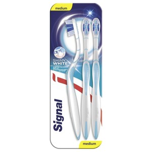 Signal Toothbrush Shiny White Medium 3 Pieces