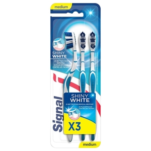 Signal Toothbrush Shiny White Medium X 3