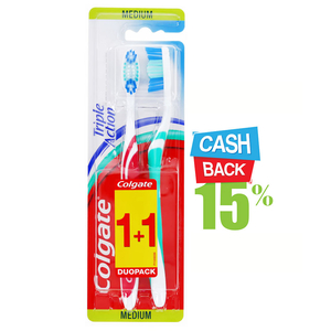 Colgate Toothbrush Triple Action Medium 2Pcs