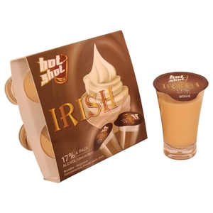 Hot Shot Irish Cream 17% Alcohol 30Ml X4