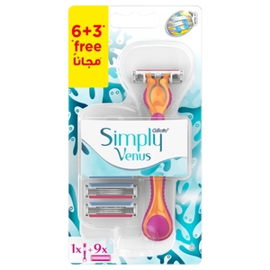 Gillete Simply Venus 9 Catridgs + Handle