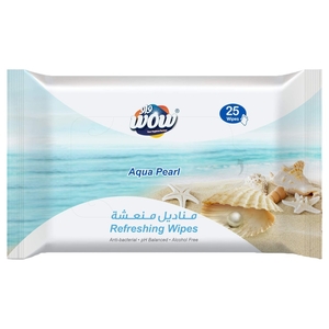 Wow Aqua Pearl Refreshing Wipes 25 Pieces