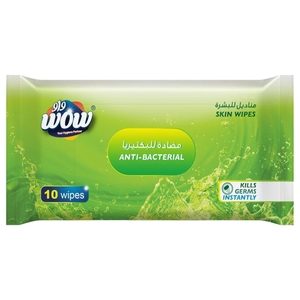 Wow Anti Bacterial Skin Wipes 10 Pieces