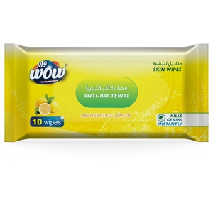Wow Refreshing Lemon Skin Wipes 10 Pieces