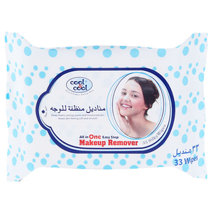 Cool & Cool Make Up Remover Wipes 33 Pieces