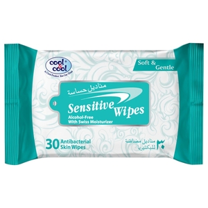 Cool & Cool Sensitive Antibacterial Skin Wipes 30 Pieces